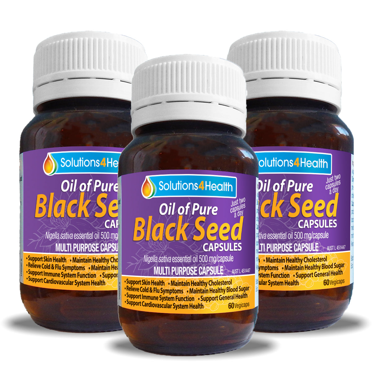 Oil of Pure Black Seed 60 Capsules - 3 Bottle Value Buy