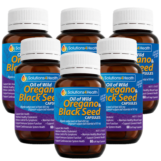 Oil of Wild Oregano & Black Seed Capsules - 6 Bottle Value Buy