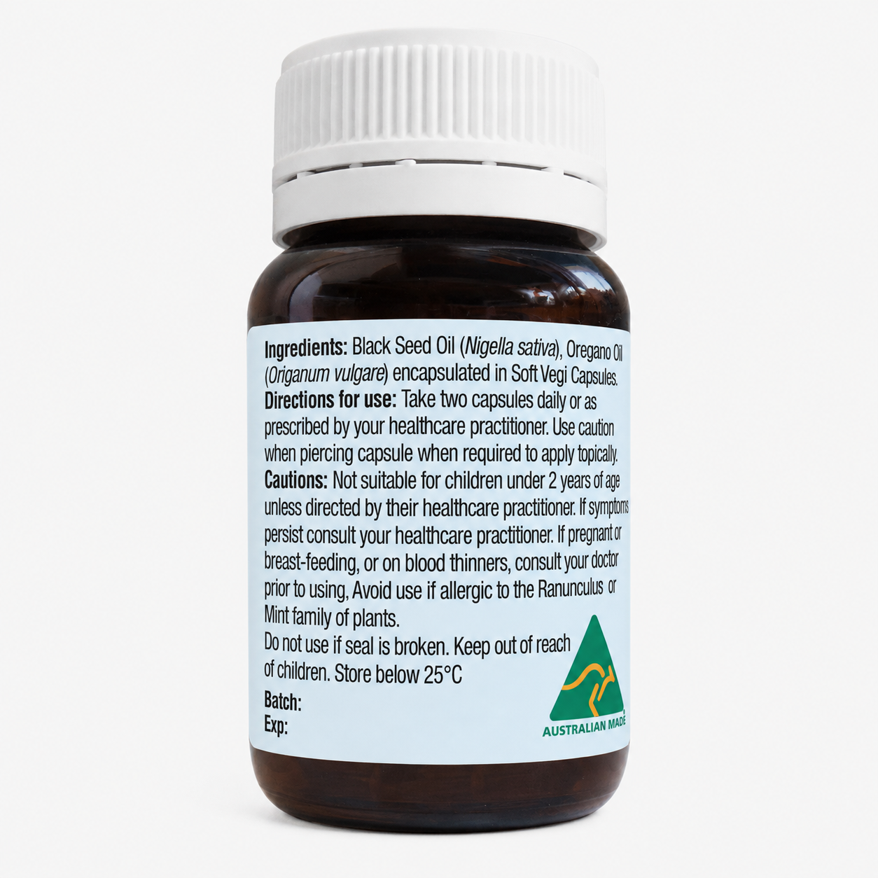 Oil of Wild Oregano & Black Seed 60 Capsules