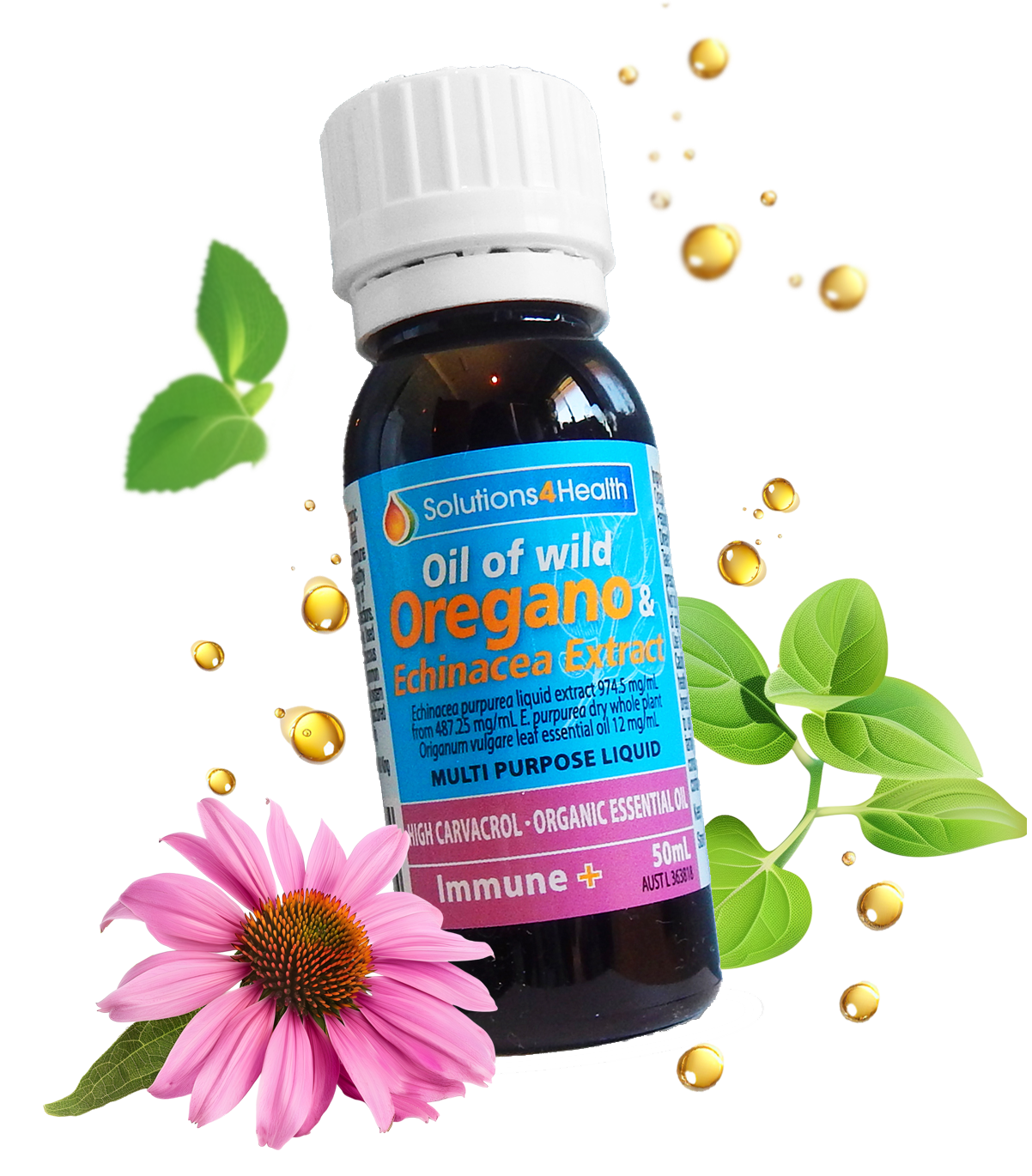 50ml Bottle – Oil of Wild Oregano & Echinacea Extract - Immune+