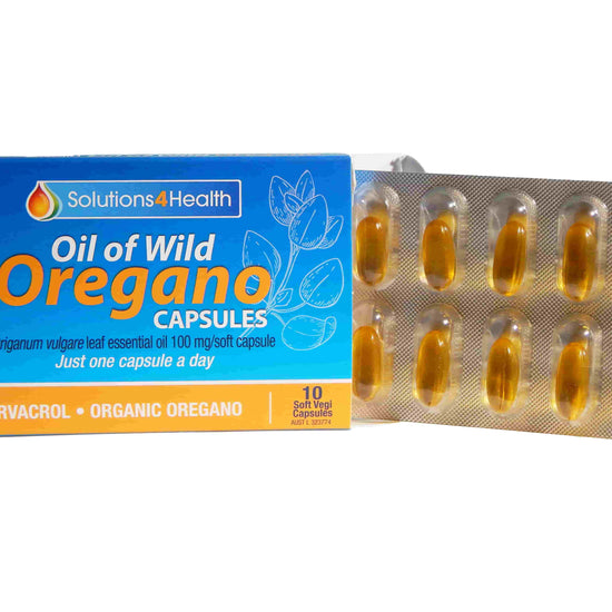 Oil of Wild Oregano 10 Capsule blister packet with inner blister pack pulled out of packet