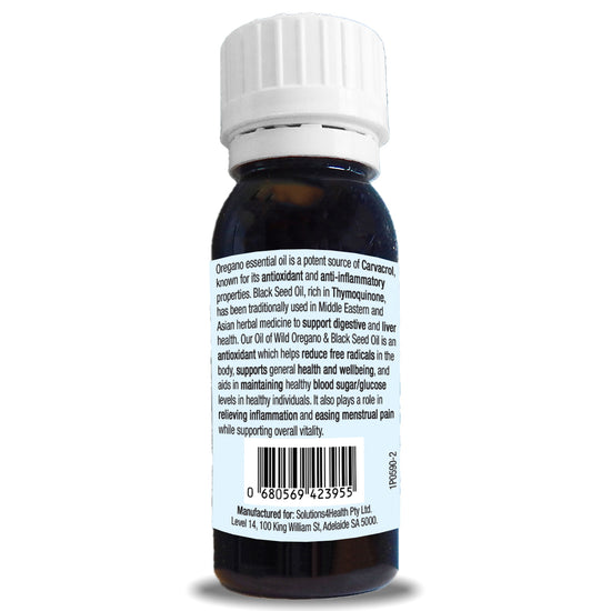 side panel with description for Oil of Wild Oregano & Black Seed Oil 50ml Bottle