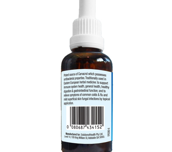 Description panel of Oil of Wild Oregano liquid bottle