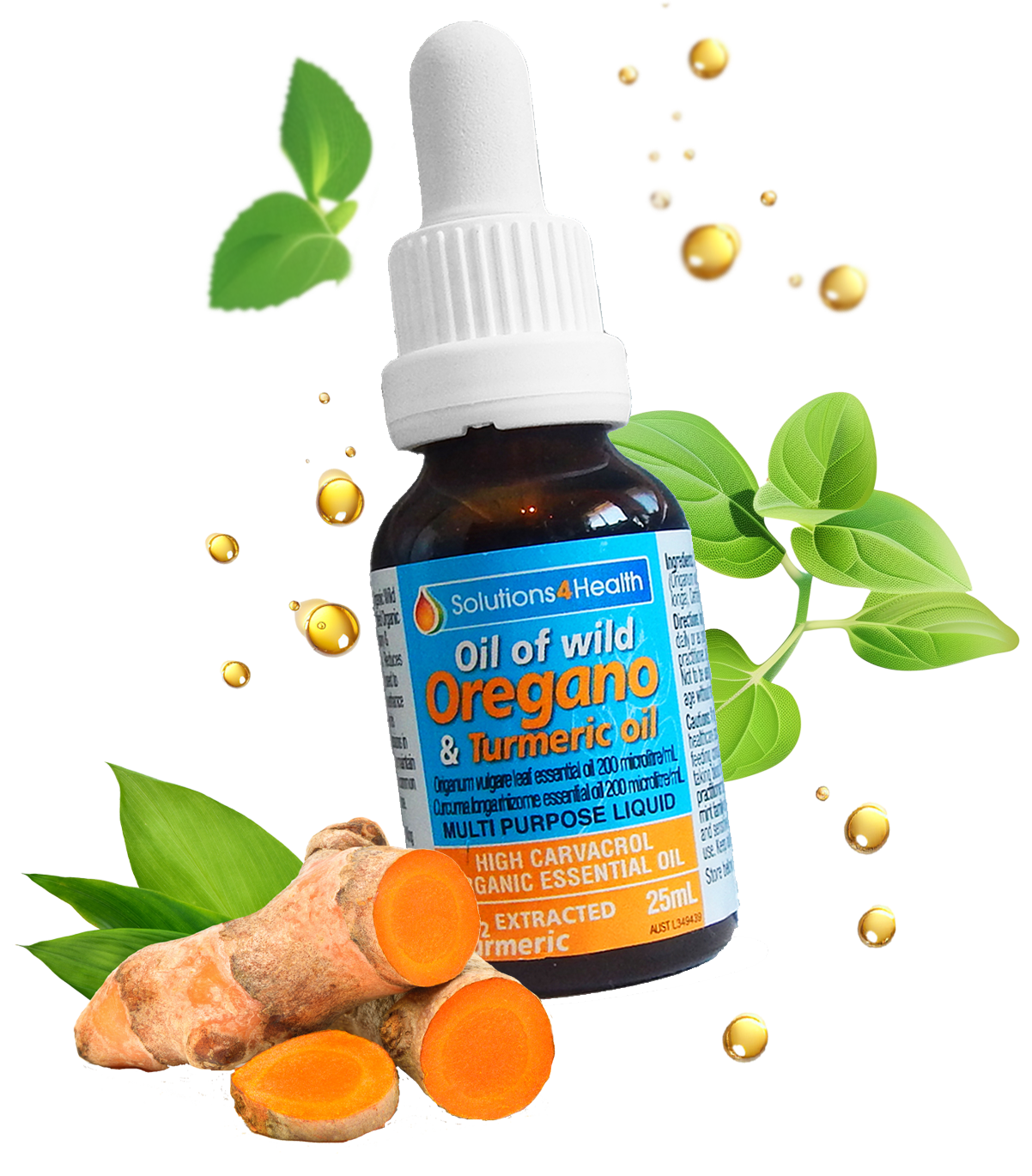 25ml bottle - Oil of Wild Oregano & Turmeric Oil