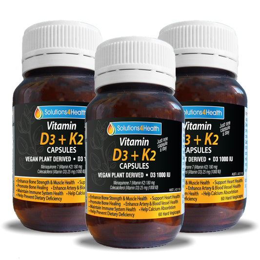 60 Capsules - Vitamin D3 + K2