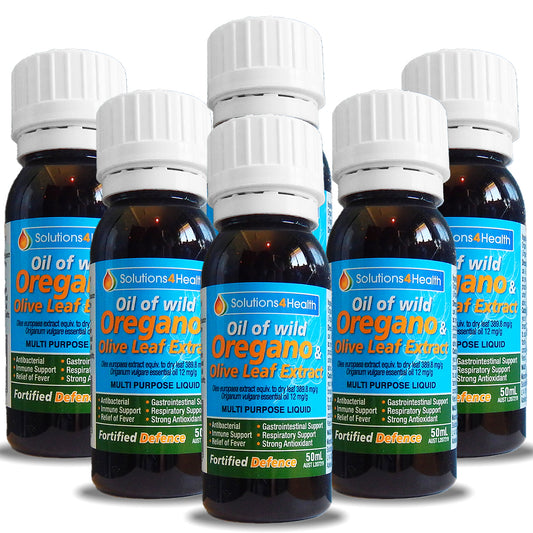 50ml Bottle – Oil of Wild Oregano & Olive leaf Extract - Fortified Defence - 6 Bottle Value Buy